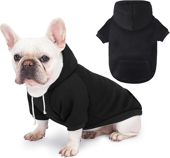 Dog Basic Hoodie Ultra-Soft Dog Clothes Cold Weather Sweaters for Medium Large Dogs Breathable Cozy Fabric Pet Coat Warm Stylish Sweatshirt with Leash Hole Pocket Dogs Jacket for Cats Boys Girls