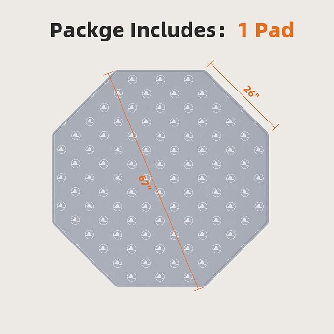 PJYuCien Washable Pee Pads for Dogs 1 Pack, 67" x 26" Octagonal Reusable Pee Pads for Dogs, Leak-Proof Pet Training Pads, Puppy Pads for Non-Slip, Designed for 24/30/36/42'' Width 8 Panels Pen