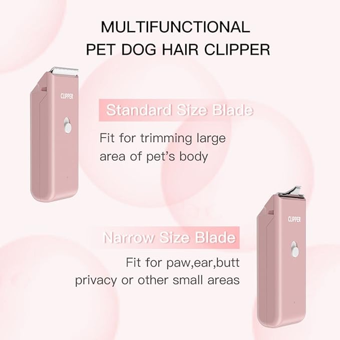 Dog Cat Home Hair Waterproof Clipper Portable Electric USB Rechargeable Pet Grooming Tools Low Noise Shaver Cordless Trimmer for Small and Large Pets
