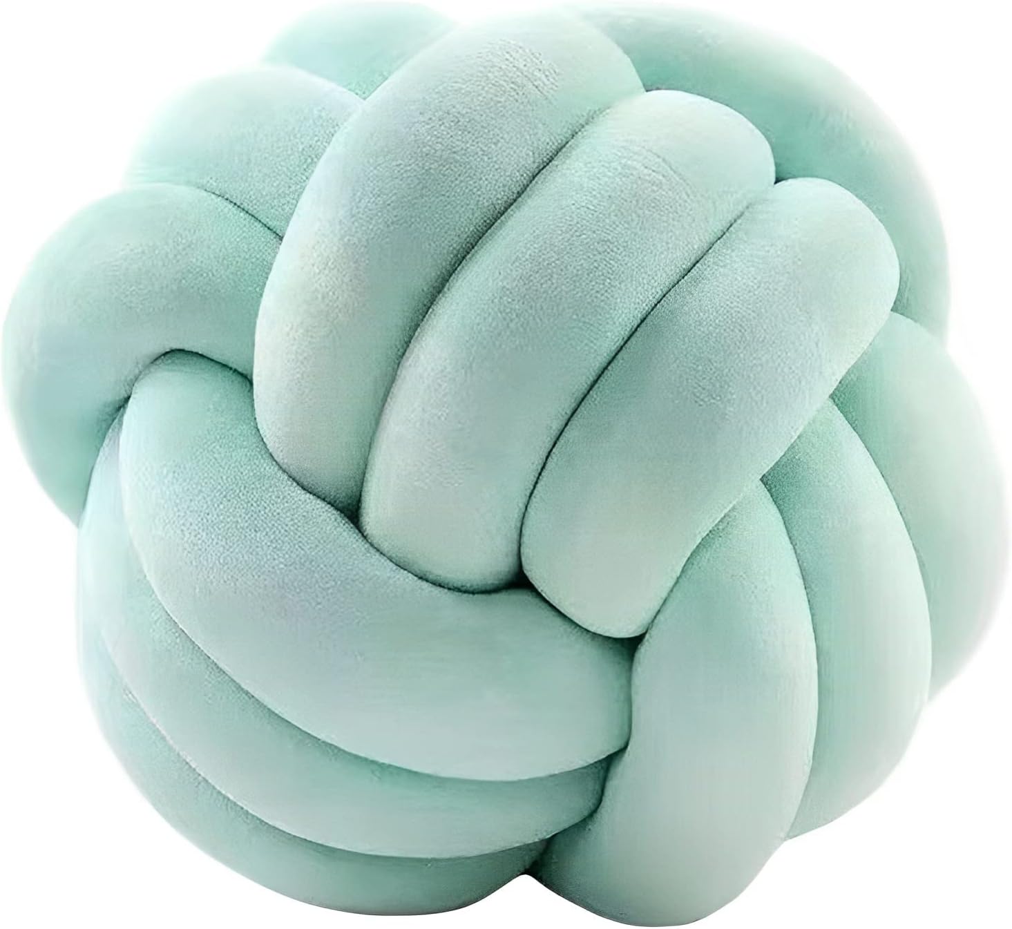 Knot Ball Pillows, Round Throw Pillow Cushion Home Decoration Soft Plush Pillow, Throw Knotted Ball Pillow Handmade Children Room Decoration Round Plush Toy Pillow (Light Green,8.5"/22cm)