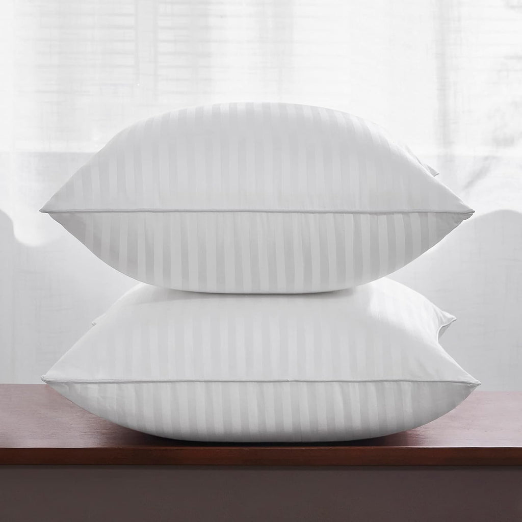 Oubonun 28 x 28 Throw Pillow Inserts, Firm and Fluffy Decorative Square Pillows for Couch Bed Sofa with Soft Cotton Cover White Cushion with Down Alternative Pack of 2