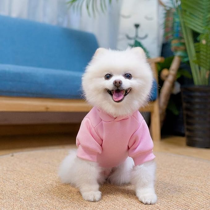 KOOLTAIL Basic Dog Hoodie - Soft and Warm Dog Hoodie Sweater with Leash Hole and Pocket, Dog Winter Coat, Cold Weather Clothes Sweatshirt for Small Medium Large Dogs Puppy Cat Boys Girls Pink M