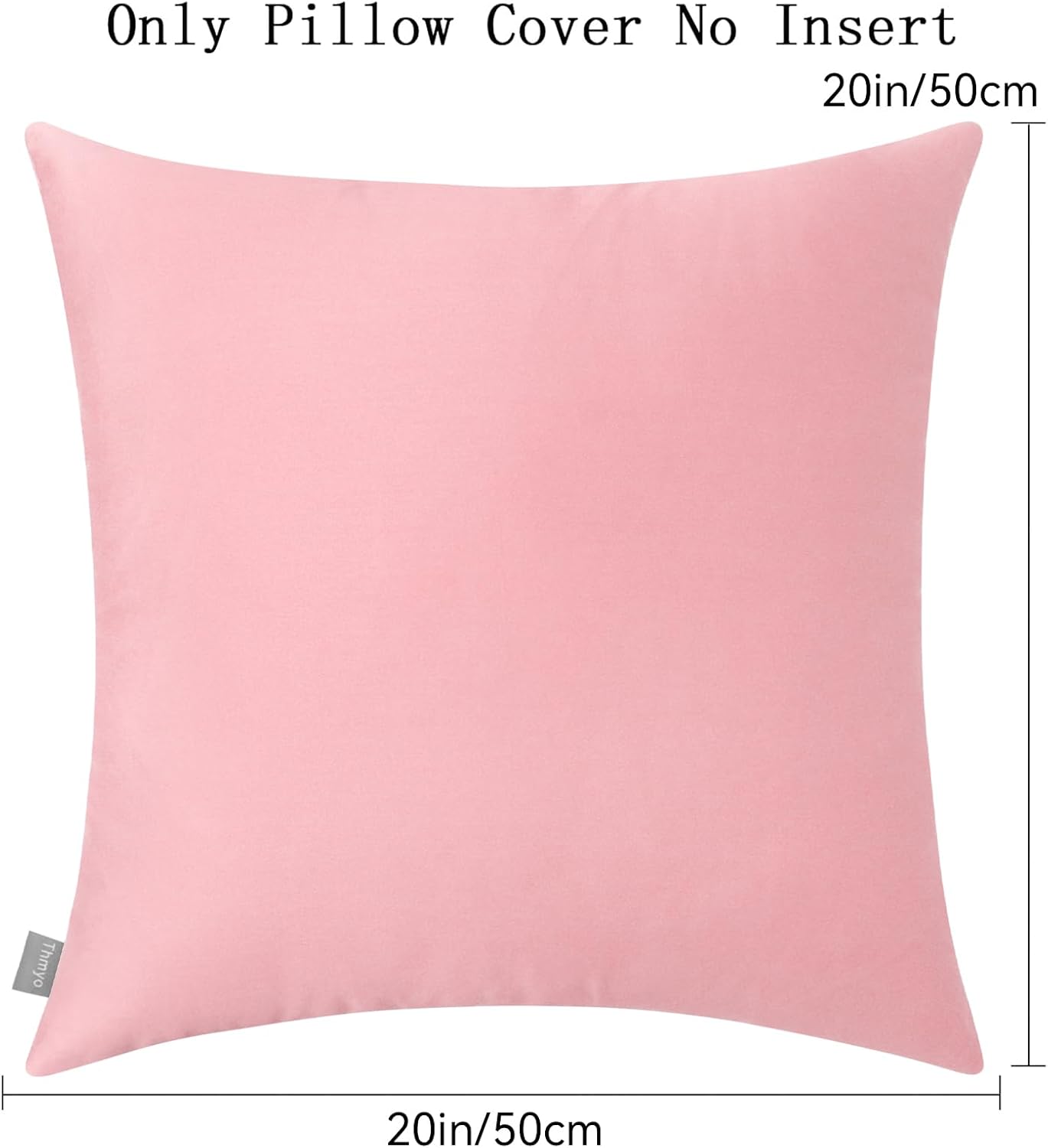 4-Pack 100% Cotton Comfortable Solid Decorative Throw Pillow Case,Thmyo Square Cushion Cover Pillowcase Sublimation Blank Pillow Covers DIY Throw Pillowcase for Sofa(20x20 inch/ 50x50cm,Pink 2)