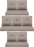 7-Piece Outdoor Patio Cushion Set - Fade & Water Resistant with Removable Olefin Cover, 22x24x4 Inch Memory Foam Cushions for Wicker Sectional Sof - Grey/Buckle