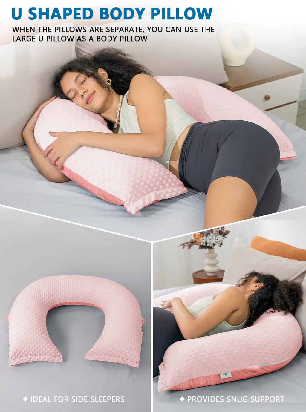 INSEN Reading Pillow, Back Pillow for Sitting in Bed and Couch, Gaming Pillow for Adults, Sit Up Support for Bed, Pink Bubble Velvet