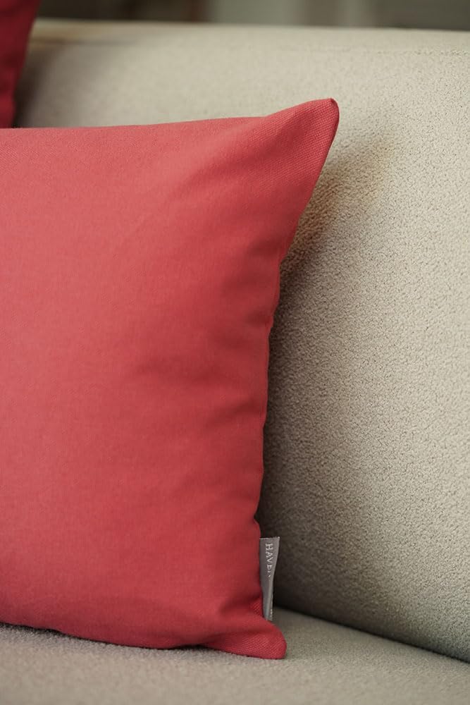 Haven & Glow Decorative Throw Pillow Cover – Rectangle Cushion Case with Zipper | Modern Sofa, Couch & Bed Accent Pillow Covers for Living Room, Bedroom & Home Decor | 20 x 12 inches – Hot Pink – 2 Pc