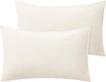 BEDELITE Flannel Pillow Cases Queen Size Set of 2, Super Soft Fleece Pillowcases with Zipper for Bedroom, Sofa, Luxury Cozy Fuzzy Velvet Pillow Shams for All Seasons(20x30 Inches, Off White)