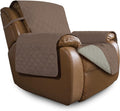Easy-Going Oversized Recliner Cover Reversible Couch Cover Sofa Cover for Living Room Water Resistant Furniture Protector with Elastic Straps for Pets Dog (Oversized Recliner, Brown/Beige)