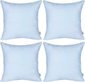 Thmyo 4-Pack 100% Cotton Comfortable Solid Decorative Throw Pillow Case, Square Cushion Cover Pillowcase Sublimation Blank Pillow Covers DIY Throw Pillowcase for Sofa(26x26 inch/ 66x66cm,Light Blue)