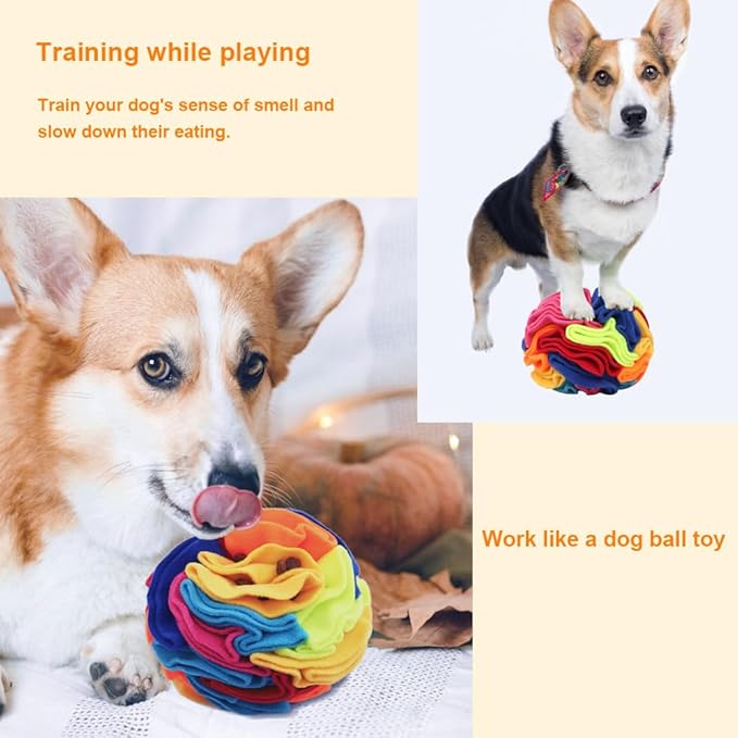 Snuffle Ball - Snuffle Ball for Small Dogs, Interactive Dog Toys to Keep Them Busy, Puppy Dog Puzzle Toy with Storage Bag Machine Washable