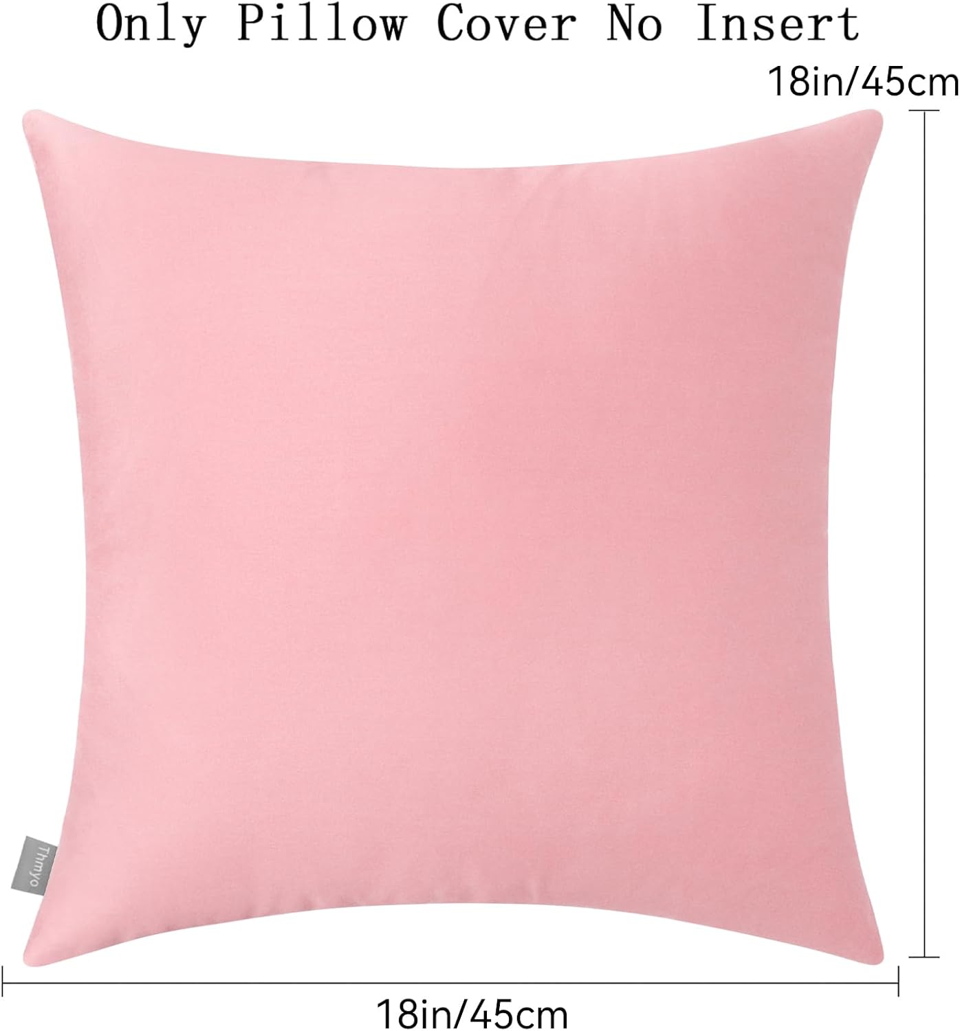 4-Pack 100% Cotton Comfortable Solid Decorative Throw Pillow Case,Thmyo Square Cushion Cover Pillowcase Sublimation Blank Pillow Covers DIY Throw Pillowcase for Couch Sofa(18x18 inch/ 45x45cm,Pink 2)