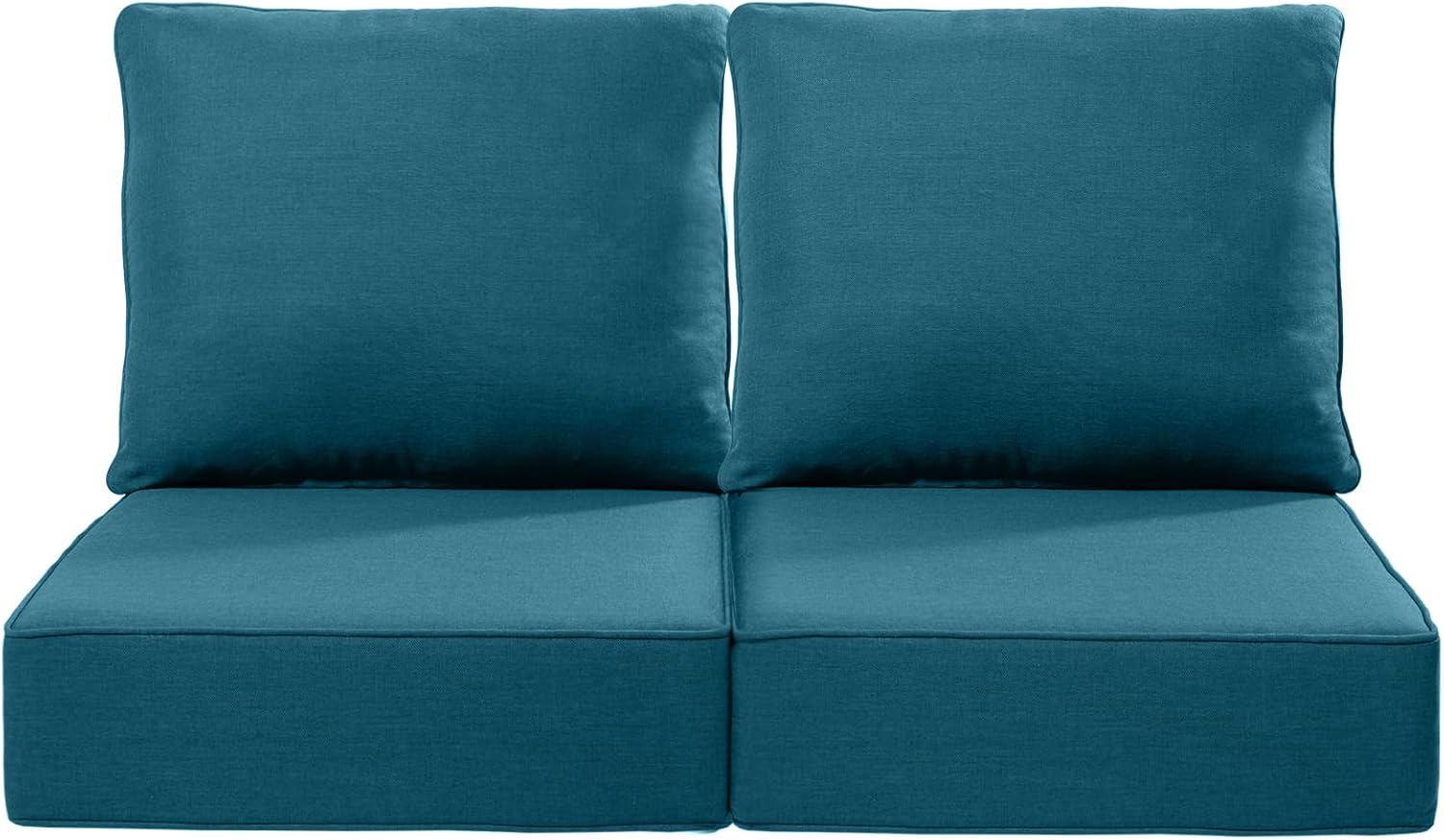 Luxury 24x24x6 Inch Outdoor Seat Cushions - Set of 2 Water Resistant Patio Chair Cushion for Porch Set Rattan Dining Rocker Glider Chairs Loveseat Couch Sectional Sofa - Peacock Blue