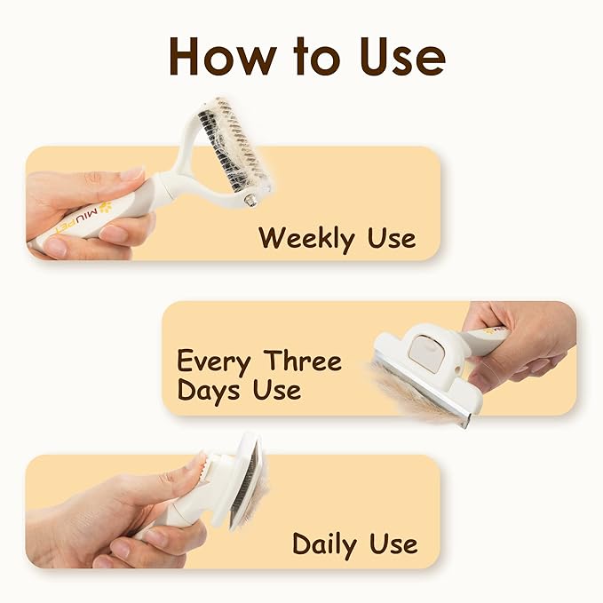 Professional Long-Haired Dog and Cat Grooming Kit - Deshedding and Slicker Brush Set 3 in 1 Gift Box for Long Hair Pets