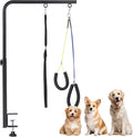 Dog Grooming Arm, 29" Height Adjustable Pet Grooming Arm with Clamp for Small and Medium Dogs,Grooming Loop and No Sit Haunch Holder