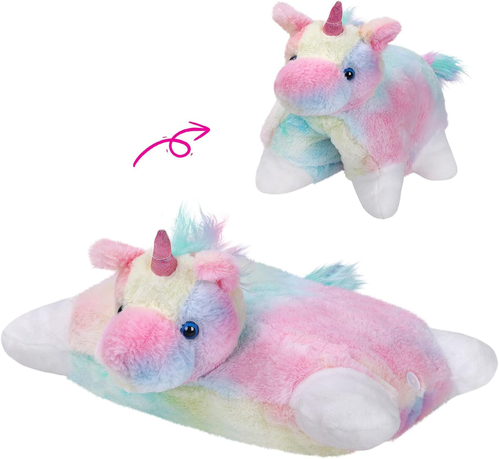 Glow Guards 16" Rainbow Unicorn Stuffed Animal Cute Soft Lovely Colorful Plush Toy Pillow Bedtime Sofa Decors Birthday Christmas Children's Day Gifts for Toddlers Kids