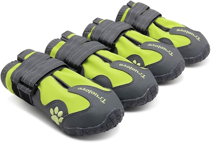 Truelove Dog Boots,Waterproof Pet Shoes with Reflective Straps for Paw Protectors Small Medium Large Dog Summer Winter Snow Outdoor Walking