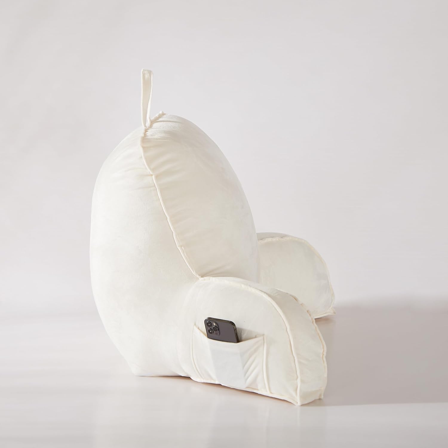 Reading Pillow for Sitting in Bed Adult,Back for Bed Sitting Up, Pillow,Backrest Back Support Chair Pillow, College Dorm Essentials for Girls and Boys, Velvet Beige L