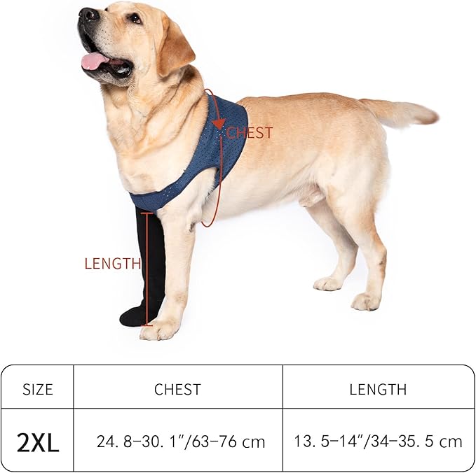 COODEO Dog Socks to Prevent Licking Paws, Healing Boots & Paw Protectors with Non-Slip Bottoms for Wound Protection, Waterproof Sleeve Shoes for Licking（Purple，2XL_Right