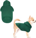 KOOLTAIL Basic Dog Hoodie - Soft & Warm Pet Hoodie Sweater with Leash Hole and Pocket, Dog Winter Coat, Cold Weather Clothes Sweatshirt for Small Medium Large Dogs Puppy Cat Boys Girls Deep Green S