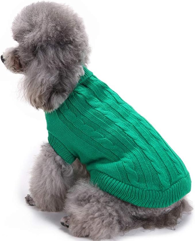 Dog Sweater - Warm for Small, Medium, Large Dogs - Cute Winter Classic Turtleneck Pet Sweater for Cats - Christmas Clothes Coat for Girls Boys Puppy