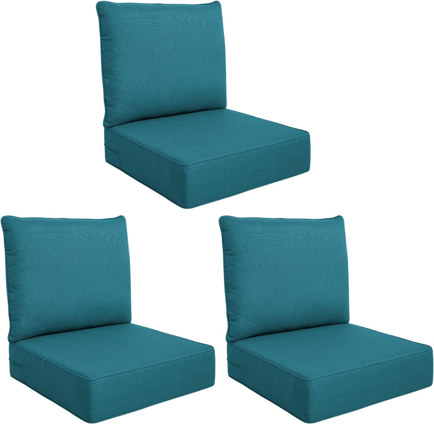 Luxury Outdoor Seat Cushion Set-24 x 24 x 6 Inch Outdoor Chair Cushions Set of 2 with Water Resistant & Removable Cover Outdoor Cushions for Patio Furniture Chair Sofa Couch