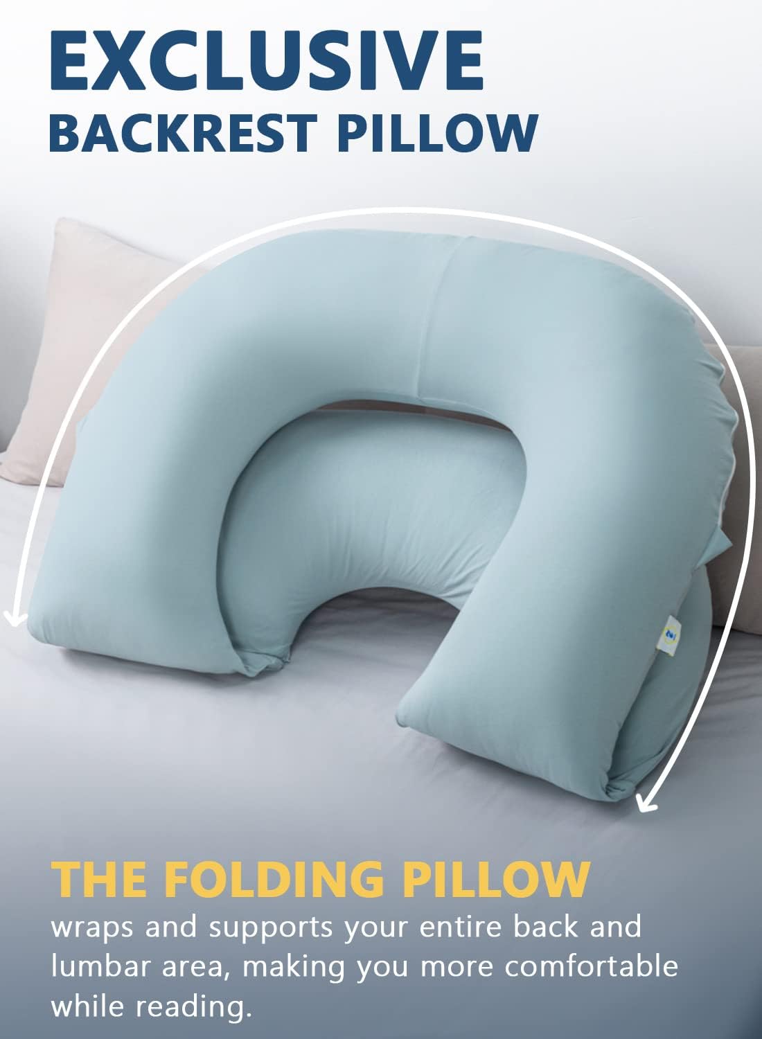 INSEN Reading Pillow, Back Pillow for Sitting in Bed and Couch, Gaming Pillow for Adults, Sit Up Support for Bed, Green Jersey