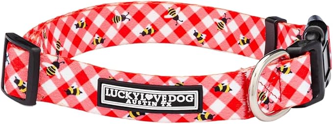 Lucky Love Dog - Adjustable Dog Collar with Easy Click Buckle for Small to Large Ones, Durable, & Comfortable for Male & Female Dogs, Pet Collar for Puppies & Adult Dogs - Bailey, Medium