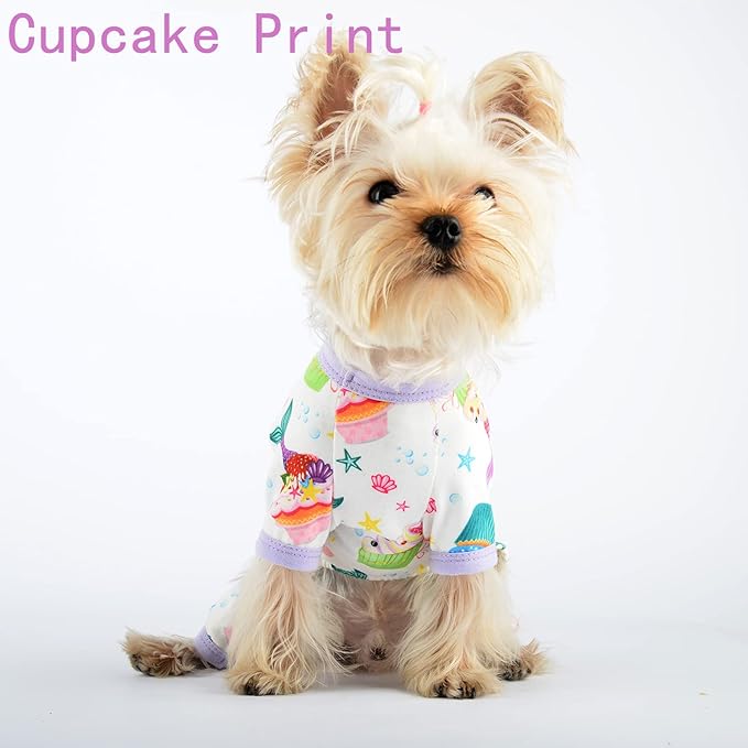 Dog Clothes for Small Dogs Boy Girl, Dog Pajamas Tiny Chihuahua Yorkie Spring Summer Shirt, Cute Puppy Outfit Pjs Jumpsuit Cat Onesie Apparel Pet Clothes