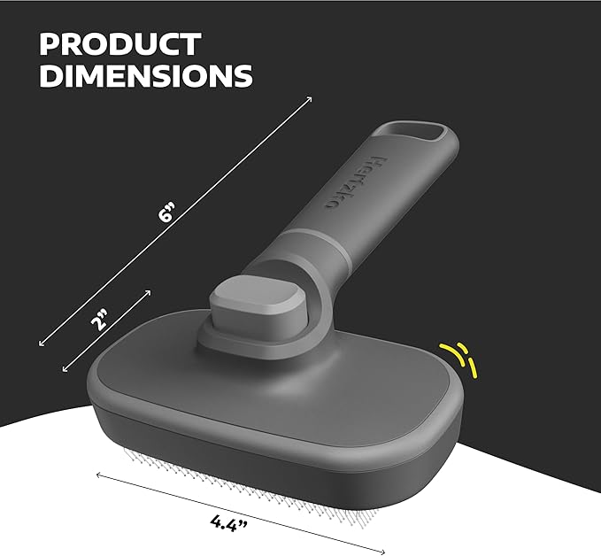 Hertzko Self Cleaning Slicker Brush for Cats & Dogs – Grooming Tool for Shedding Long & Short Hair – Retractable Bristles – Easy-Clean Cat & Dog Deshedding Brush, Painless Detangling - Black