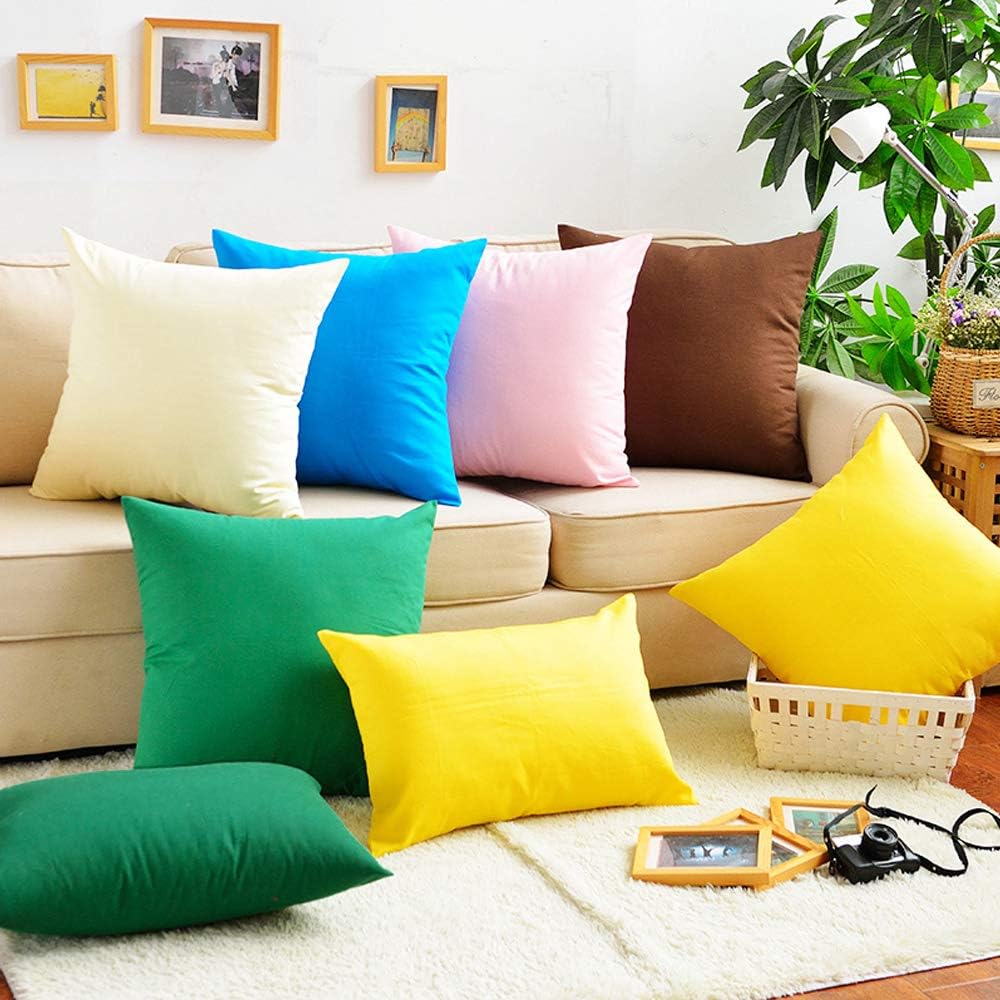 4-Pack 100% Cotton Lumbar Comfortable Solid Decorative Throw Pillow Case,Thmyo Rectangle Cushion Cover Pillowcase Sublimation Blank Pillow Covers DIY Pillow Covers(12x20inch/30x50cm, Christmas Green)