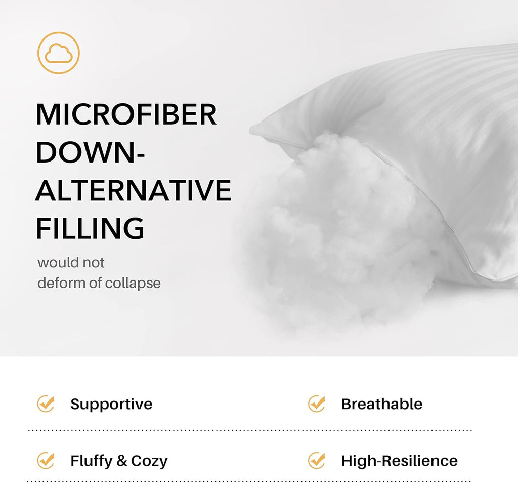 Oubonun 12 x 20 Throw Pillow Inserts, Firm and Fluffy Decorative Square Pillows for Couch Bed Sofa with Soft Cotton Cover White Cushion with Down Alternative Pack of 2