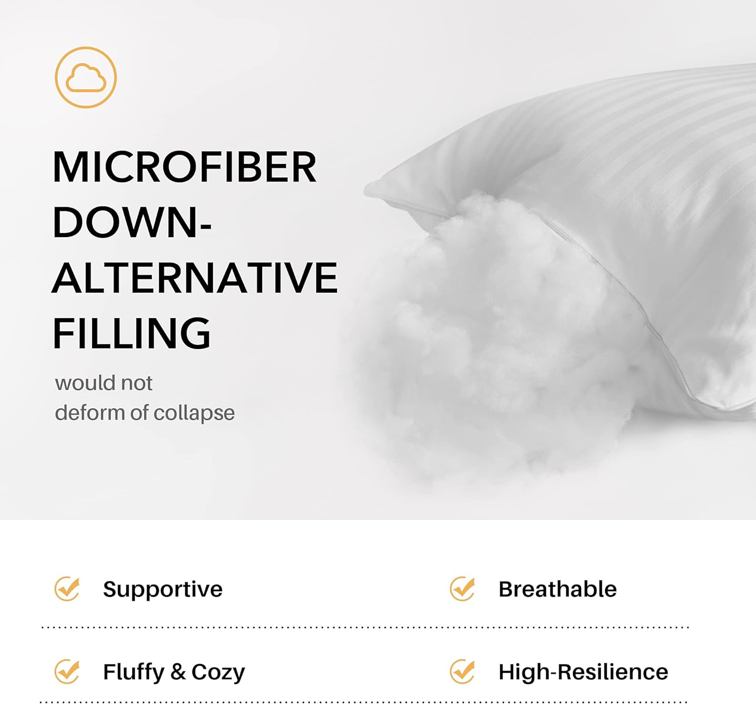 Oubonun 16 x 16 Throw Pillow Inserts, Firm and Fluffy Decorative Square Pillows for Couch Bed Sofa with Soft Cotton Cover White Cushion with Down Alternative Pack of 4