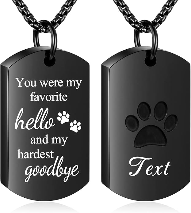 abooxiu Cremation Jewelry for Ashes Urn Necklace for Ashes Memorial Dog Ashes Necklace Cremation Necklace Pet Keepsake Necklace Pawprint Ashes Holde Necklace