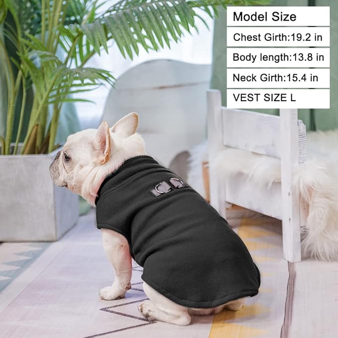 BEAUTYZOO Dog Fleece Vest Sweater Winter Jacket for Small and Medium Dogs with D-Ring Leash Cold Weather Coat Hoodie for XS S M Dogs Boy or Girls