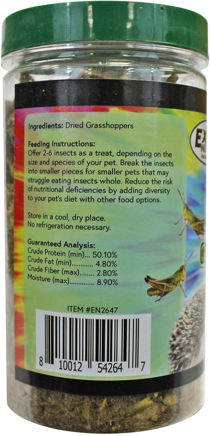 Groovy Grasshoppers - All Natural Healthy High Protein Insect Treat - Chickens, Birds, Hedgehogs, Bluebirds, Reptiles, Sugar Gliders, Opossums, Skunks, Lizards, Fish, Turtles, Amphibians (1.4 oz)