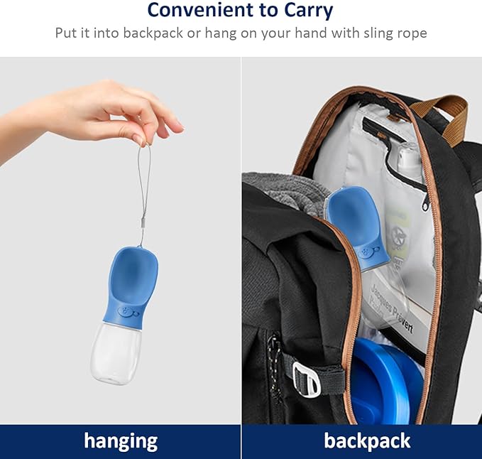 WePet Portable Dog Water Bottle, 25 OZ, Leak Proof Puppy Water Dispenser with Drinking Feeder for Pets Outdoor Walking, Hiking, Travel, Food Grade Plastic