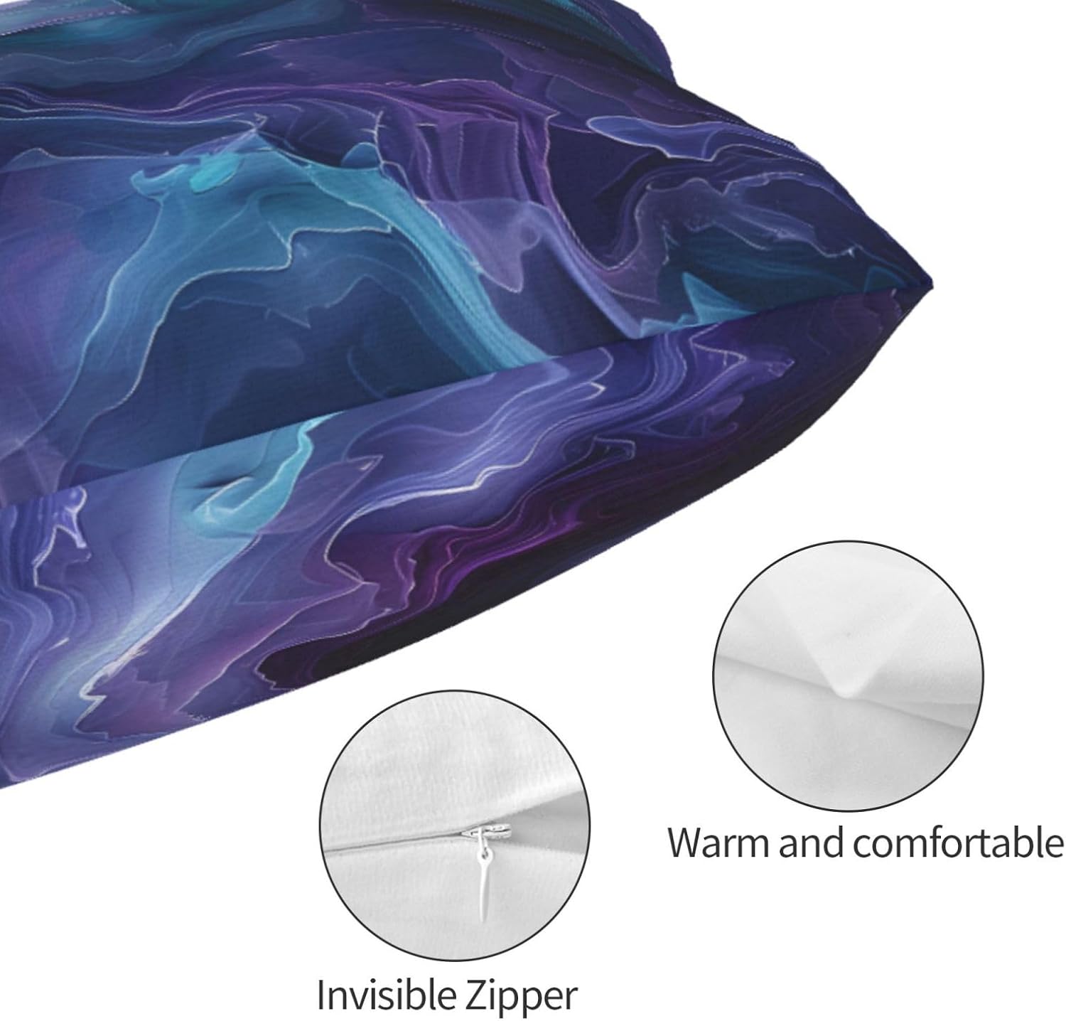 Purple Teal Turquoise Galaxy Nebulous 20x12 inches Throw Pillow Covers Cozy Square Pillowcases Home Decor for Bed Couch Sofa Office Living Room Cushion Covers