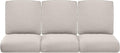 Pop 22x25/22x24 Outdoor Cushions for Patio Couch Chairs Set of 3 - High Back Comfy Outside Seat Cushions for Lawn Wicker Dining Rocker Glider Loveseat 3-Seater Sectional Sofa - Beige/Classic