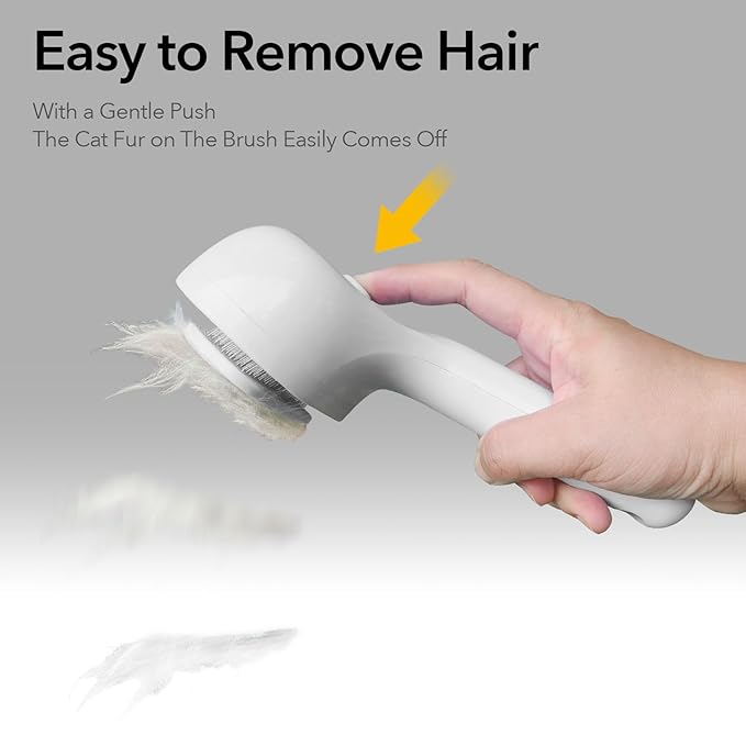 Cat Steam Brush for Shedding, Self Cleaning Cat Brush with Water Spray, 3-in-1 Design for Massage, Hair Removal, and Cleaning, Steamy Brushes for Indoor Cats and Dogs (White)