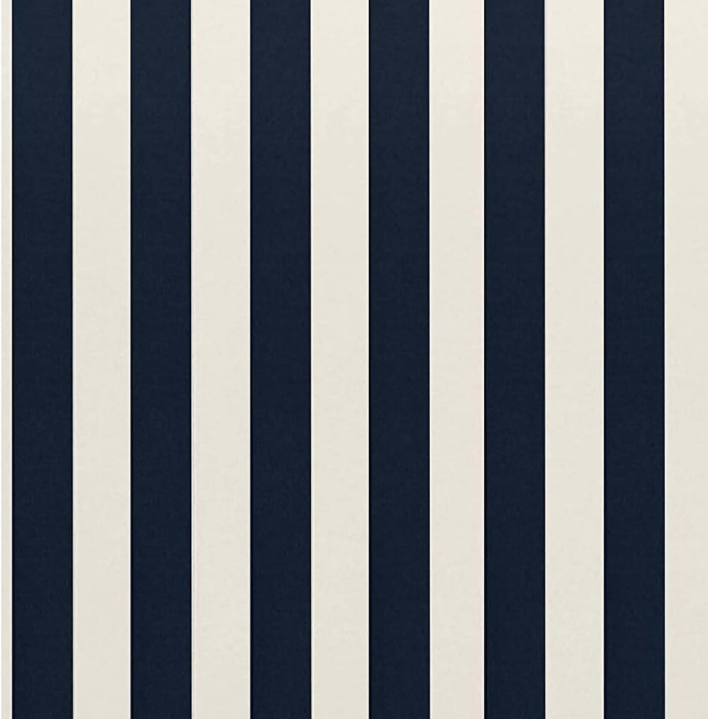 RSH DECOR: Tufted Wicker Loveseat Cushion | 41” x 19" | All-Weather Spun Fabric | Water and Fade-Resistant | Outdoor Settee Cushion for Patio Furniture | Navy & White Stripe