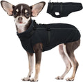 Lelepet Waterproof Dog Jacket with Harness Built in Warm Dog Winter Coat, Reflective Fleece Jacket Jacket, Dogs Coats for Small Dogs, Thermal Pet Snowsuit for Cold Weather Chihuahua, Maltese, Black XS