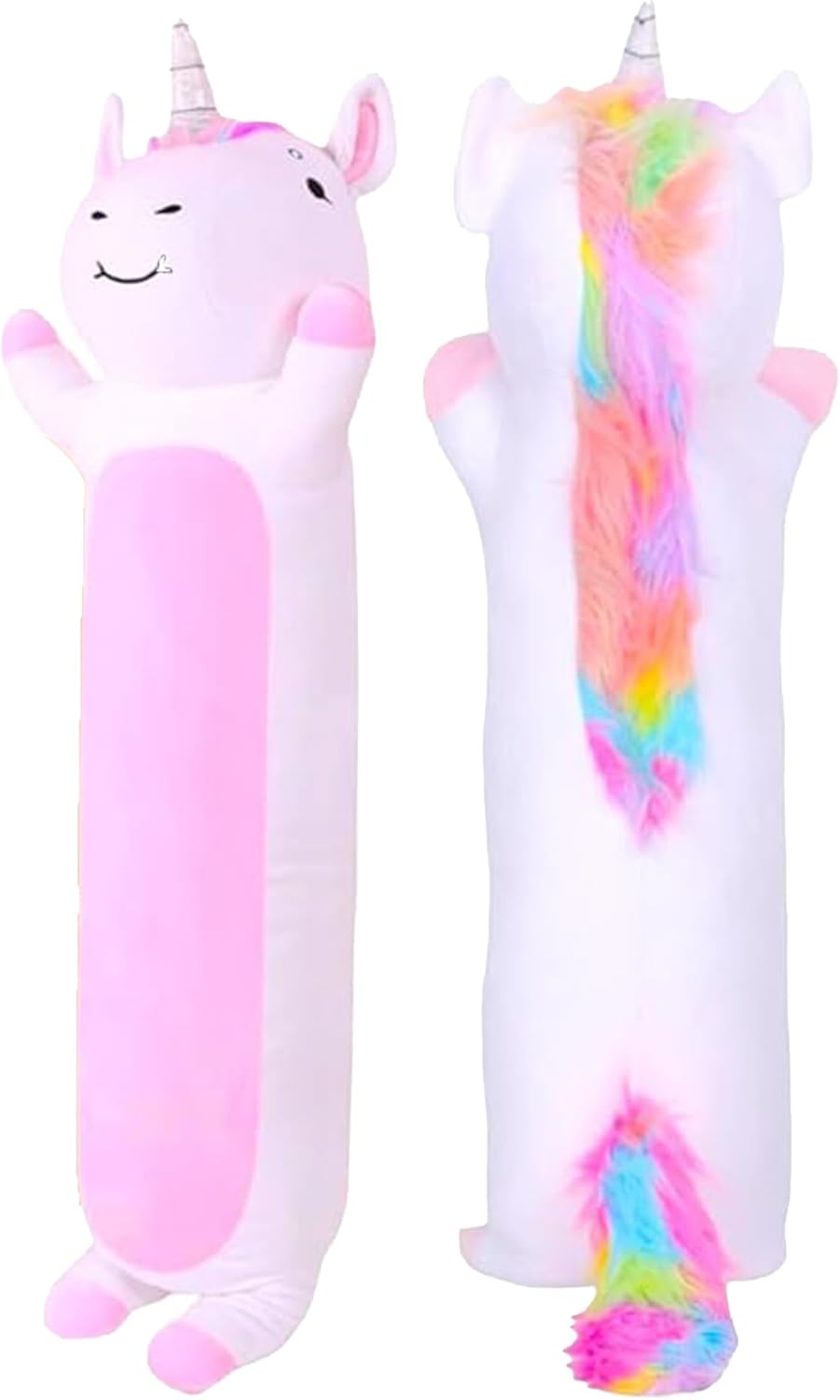 Unicorn Plush Body Pillow for Kids | Long Stuffed Animal Cuddle Pillow | Soft Hugging Toy | Plushie Gift for Girls & Boys | Long Plush Body Pillow for Sleep & Comfort | Small, 23 Inches