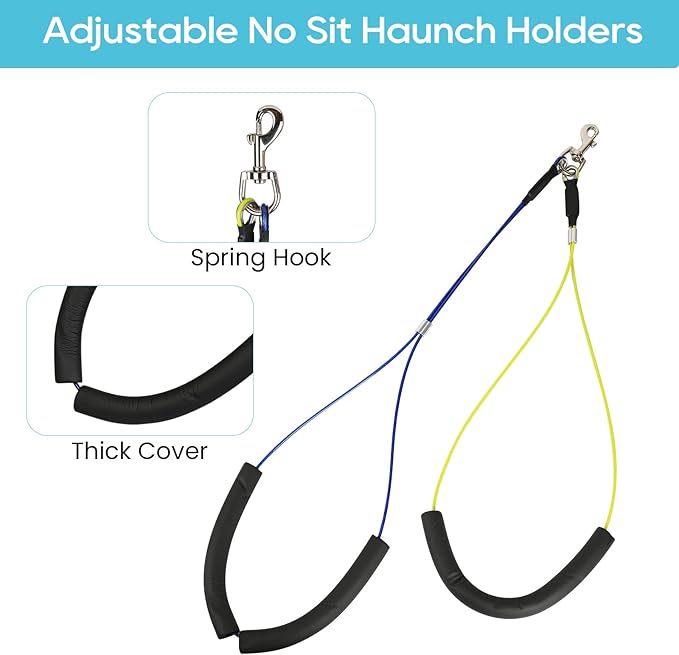 Dog Grooming Table Arm, 35" Height Adjustable Pet Grooming Arm with Double Clamp for Small and Medium Dogs,Grooming Loop Noose and No Sit Haunch Holder