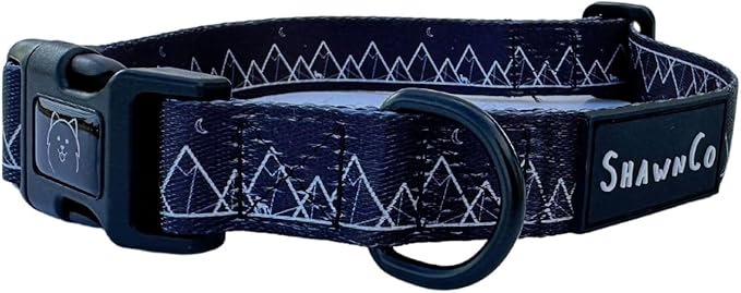 ShawnCo Dream Walk Dog Collar- Premium, Adjustable and Comfortable Pet Collar for Small, Medium, Large and Extra Large Dogs (M, Wolf Moon)