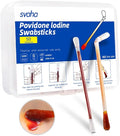 Svaha 50 Sticks Iodophor Swabs with Povidone Iodine - Solution Outdoor First Aid Swabsticks for Skin Cleansing and Preparation