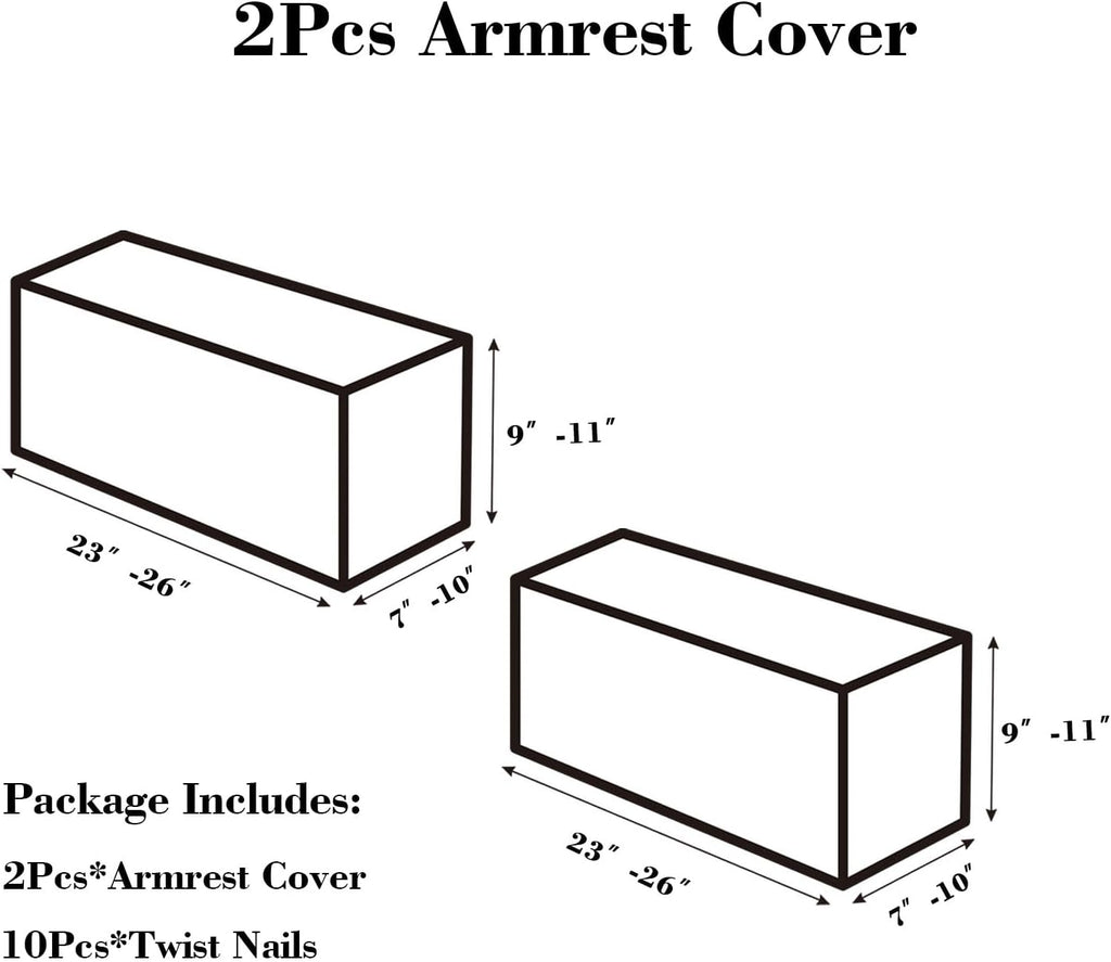 2Pcs Couch Arm Covers, Armrest Cover for Sofa, Sofa Arms Covers Washable Arms with Twist Pins Soft,Skin-Friendly for Pets (Texture Orange, Armrest Cover)