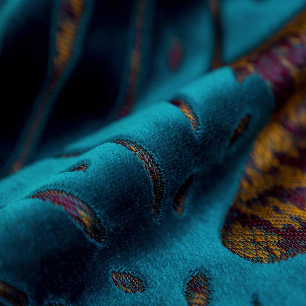 Alerfa 20 x 20 Inch Square Leaf Pillow Embroidery Cut Velvet Cushion Case Luxury Modern Lumbar Throw Pillow Cover Decorative Pillow for Couch Sofa Living Room Bedroom Car, Navy Blue