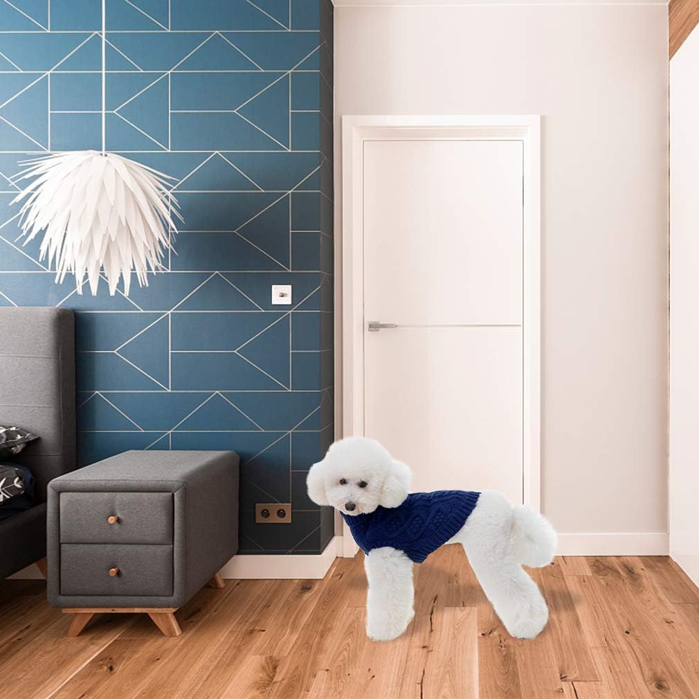 BINGPET Thermal Knitted Dog Sweater for Small Medium Large Dogs,Winter Dog Cat Coat Warm Sweartershirts Outfits,Classic Cable Knit Turtleneck Pullover Dog Jumper Coat Warm Sweartershirts