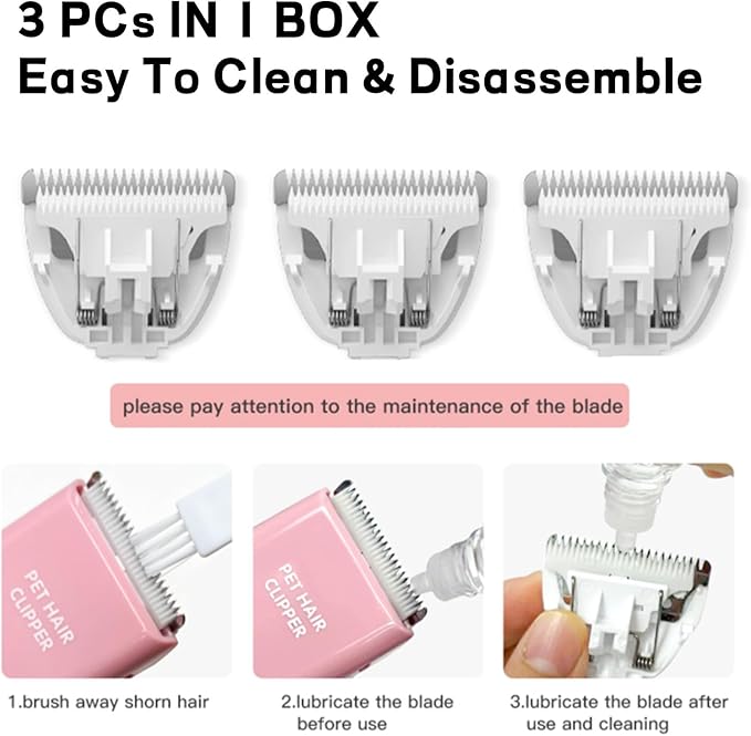 Replacement for Pet Clippers,3 Packs Replacement Blades for Waterproof Cordless Grooming Kits,3 PCs of Replacement Blades for Dog Shavers TB006