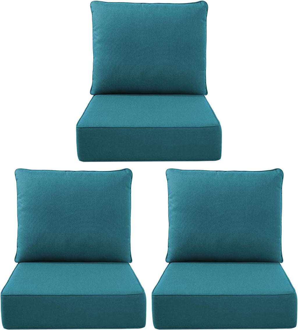 Luxury Outdoor Seat Cushion Set-22 x 24 x 6 Inch Outdoor Chair Cushions with Water Resistant & Removable Cover Outdoor Cushions for Patio Furniture Chair Sofa Couch